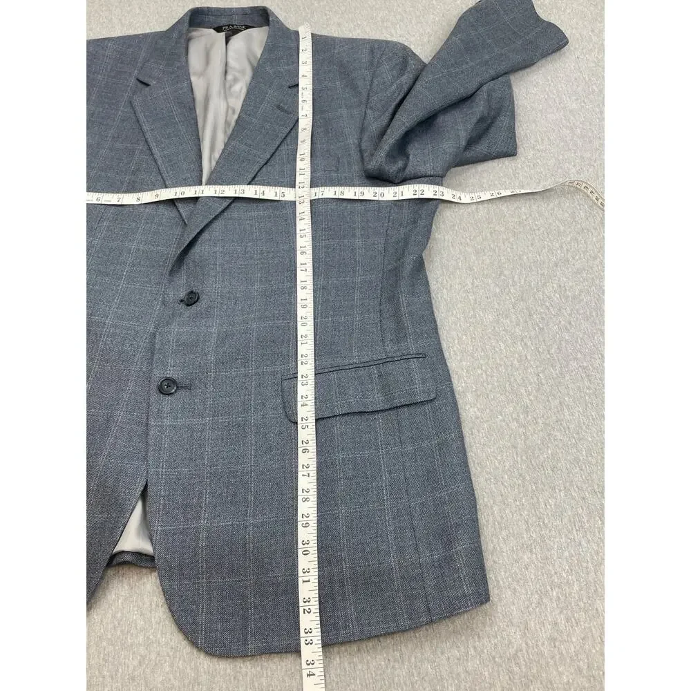 Jos A Bank Blazer‎ Mens 44R Plaid Wool Blend 2-Button Lined Single Breasted
